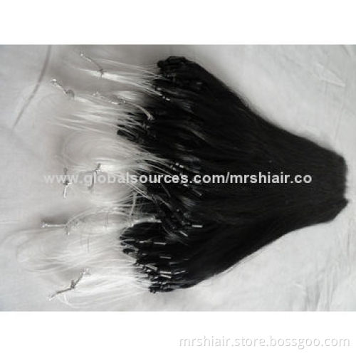 22-inch Natural Black Silk Straight Micro Loop Hair Extensions